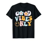 Good Vibes Only Groovy Retro anni '60 anni '70 Pace Amore Hippie Fresco Maglietta