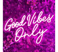 Good Vibes Only Neon Signe, Good Vibes Neon Signe Per La Décoration Murale, Belle Rose Neon Logo Per La Décoration De Chambre De Fille, FêTe, Anniversario, Matrimonio, Salone Centro Commerciale