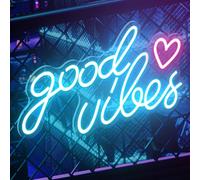 Good Vibes Targa al neon,Insegna al Neon Led Personalizzata,USB, luce al neon, decorazione da parete a LED,Parete Scritta Luminosa Personalizzata per Feste Compleanno Matrimoni Negozi Bar