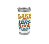 Good Ways Pesca Tramonto Acqua Vibes Bicchiere termico in acciaio inox doppia parete