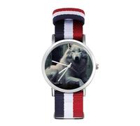 Goodaily White Wolf Wolves Orologio sportivo per uomo donna cinturino in nylon orologio analogico al quarzo, Stile:, regular, Cinturino