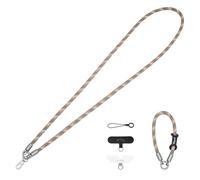 GOODAY Cordino per Cellulare da Polso Regolabile n Staccabile, Cordino per Telefono da Collo Antifurto Cordino Universale Accessorio Telefonico con Clip in Metallo e Nylon (Arancio grigio)