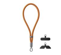 GOODAYY Cordini da Polso Regolabili per Telefono, Elastico Regolabile Cinturino da Polso del Telefono con Patch in Metallo e Nylon, Universale del Telefono Accessori (Metallo grigio pallido, Marrone)