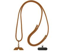 GOODAYY Cordino per Cellulare, Lunghezza Regolabile Cinturino del Telefono con 1 Metallo e 1 Nylon Patch Durevole, Accessori del Telefono Universale Cordino per il Polso del Collo (Marrone puro)