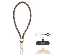 GOODAYY Cordino Telefono da Polso, Cordino per Cellulare Elastico Regolabile Cinturino da Polso del Telefono con Patch Linguetta in Metallo e Nylon, Cordino Universale del Telefono (Marrone)