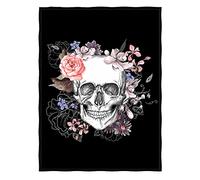 goodbath Coperta in pile caldo con teschi di zucchero, per divano, letto, sedia, 200 x 150 cm