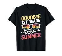 Goodbye 1st Grade Hello Summer Last Day Of School Ragazzi Bambini Maglietta