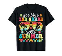 Goodbye 2nd Grade Hello Summer Last Day Of School Ragazzi Ragazze Maglietta