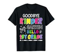Goodbye Kindergarten Hello First Grade Back To School Kids Maglietta