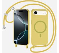 GoodcAcy Cover Compatibile con Apple 17 Air Cover Magnetica, Silicone TPU Morbido Corda Collana Necklace Regolabile Stylish con Catena Ultra Sottile Case, Giallo limone