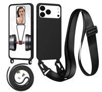 GoodcAcy Cover Compatible con Samsung Galaxy A72 5G,Cellulare Girocollo Custodia con Cordino TPU corda Silicone Case Bumper per Samsung Galaxy A72 5G Custodia,Nero