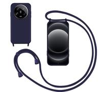 GoodcAcy Cover con Collana per Xiaomi 14 Ultra,Custodia Silicone Liquido con cordini,Custodie con Regolabile Collana Antiurto AntiGraffio Case con Laccio Tracolla per Xiaomi 14 Ultra,Blu