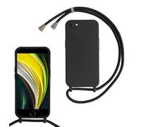 GoodcAcy Cover Cordino per iPhone 16E/SE4 2025 Custodia con tracolla,Regolabile Cellulare Girocollo Case con Collana TPU Corda Silicone,Nero