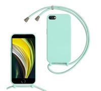 GoodcAcy Cover Cordino per iPhone 16E/SE4 2025 Custodia con tracolla,Regolabile Cellulare Girocollo Case con Collana TPU Corda Silicone,Menta verde