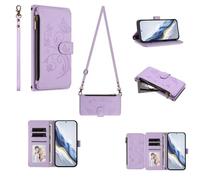 GoodcAcy Cover per Honor 9 Lite/P Smart 2018 Portafoglio Pelle PU Design Flip Folio Magnetico con Slot per Carte, Funzione Cavalletto Custodia Protettiva Case con Laccio Tracolla,Viola chiaro