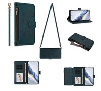 GoodcAcy Cover per Honor X7b/Honor 90 Smart 5G Portafoglio Pelle PU Design Flip Folio Magnetico con Slot per Carte, Funzione Cavalletto Custodia Protettiva Case con Laccio Tracolla,Verde