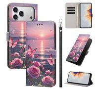 GoodcAcy Cover per Nokia HMD Pulse/Pulse Plus/Pulse Pro Case Premium PU Pelle Custodia [Kickstand] [Chiusura magnetica] [Slot per Schede], Portafoglio Flip Custodia,Farfalla rosa