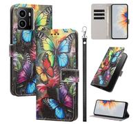 GoodcAcy Cover per Nokia HMD Pulse/Pulse Plus/Pulse Pro Case Premium PU Pelle Custodia [Kickstand] [Chiusura magnetica] [Slot per Schede], Portafoglio Flip Custodia,Farfalle colorate