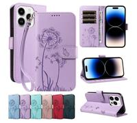 GoodcAcy Cover per Oppo Reno7 Z/Reno7 Lite/Reno8 Lite 5G custodie,Premium Portafoglio Magnetica Flip Case,Custodia con Fiore di tarassaco per Cover Oppo Reno7 Z/Reno7 Lite/Reno8 Lite 5G -Viola