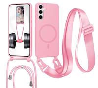 GoodcAcy Cover per Samsung Galaxy S26 Plus con Cordino per Cellulare, Custodia Silicone con Regolabile Collana Sottile Morbida Case Protezione della fotocamera Antiurto con Necklace,Rosa