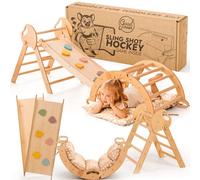 Goodevas Montessori 5 in 1 - Set da Arrampicata in Legno per Interni, con Cuscino e Scivolo per Bambini, Parco Giochi da 1 a 3 Anni