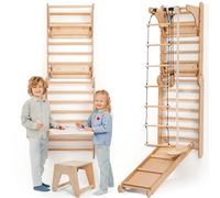 Goodevas Set da Parete Svedese 6 in 1 e Scivolo per Bambini, Versatile, Scala da Arrampicata, Altalena e tavola Scorrevole, Attrezzatura da Gioco Ideale per Interni, per Bambini da 2 a 12 Anni