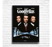 Goodfellas (1990) - Poster vintage con cornice in pellicola nostalgica, formato A4 e A3, ottima decorazione per casa, pub, bar, bar, cornice in legno (solo stampa, A3)