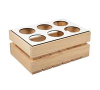 GoodFreshDecor Cassetta in Legno per 6 Bottiglie da 0,5 L - Portabottiglie Sicuro con Coperchio Bianco Festa del Papà e i Compleanni - 30 x 20 x 12 cm - Naturale