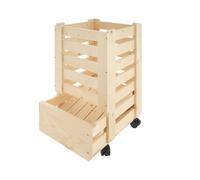 GoodFreshDecor Cassetta Per Patate Frutta Verdura In Legno Carello Contenitore Per Patate Cipolle Mele Porta Patate 30 x 40 x 57 cm