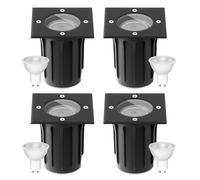 Goodia 4pcs Faretto Led da Esterno per Gu10 3w 230v Bianco Caldo 3000k, IP67 Impermeabile Segnapasso Led Esterno, Faretti Led da Incasso per Cartongesso per Esterni, Giardino, Terrazza, Passerella