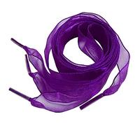 goodlace Flyingfish 2cm Lacci larghi a nastro piatto realizzati in organza 120CM melanzane viola scuro