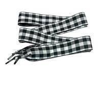 goodlace Lacci Scarpe Stampati 2,5 cm di larghezza, con motivo a quadri, per top basso e alto 120cm No.1 Nero