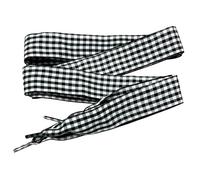 goodlace Lacci Scarpe Stampati 2,5 cm di larghezza, con motivo a quadri, per top basso e alto 120cm No.24 Nero