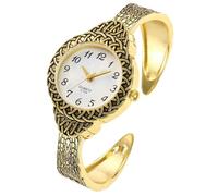 GOODLIYA Orologio da polso da donna, vintage, al quarzo, alla moda, facile da leggere, Oro e nero., Lusso