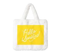 Goodlooking Hello Sunshine - Borsa da donna in peluche, perfetta per chiavi, rossetto e altro ancora, regalo ideale per Natale, San Valentino, bianco, taglia unica
