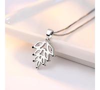 GoodLuck Collana in Argento Sterling 925 con Ciondolo Gioielli di Moda Nuova Donna Collana con zirconi in Cristallo Foglia di Alta qualità Lunghezza 17 Pollici