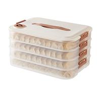 goodluxx Contenitore multistrato per ravioli con coperchio, contenitore organizzativo per cucina, cibo, verdure, ravioli croccanti, 4#