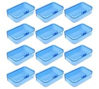 Goodma 12 mini scatole rettangolari in plastica, vuote, con coperchio incernierato, per piccoli oggetti e altri progetti artigianali (85 x 55 x 25 mm, blu)