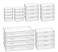 Goodma 24 pezzi di dimensioni miste, rettangolari, vuote, mini organizer in plastica trasparente