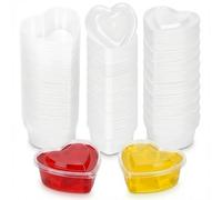 Goodma 36 contenitori per slime a forma di cuore, 150 ml, in plastica trasparente, con coperchio