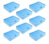 Goodma 8 Scatole Portaoggetti Rettangolari in Plastica con Coperchio Incernierato per Piccoli Oggetti e Progetti Artigianali (Blu, 11,4 x 8,4 x 2,8 cm)