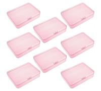 Goodma 8 scatole rettangolari in plastica contenitori vuoti con coperchio a cerniera per piccoli oggetti e altri progetti artigianali (115 x 85 x 28 mm, rosa)