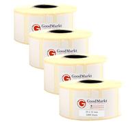 GoodMarkt Etichette termiche dirette autoadesive | 25x15 mm 4 rotolo, bianco, 4000 etichette | Compatibile con Brother, Zebra, Phomemo | Etichette domestiche, etichette con codici a barre