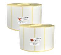 GoodMarkt Etichette termiche dirette autoadesive | 60x30 mm 2 rotolo, bianco, 2000 etichette | Compatibile con Brother, Zebra, Phomemo | Etichette domestiche, etichette con codici a barre