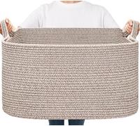 Goodpick Cesto portaoggetti 54,9 x 37,8 x 30 cm, cestino per la coperta per soggiorno, grande cesto in tessuto per vestiti, cestini per giocattoli per organizzare cestini rettangolari in corda per il