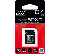 Goodram 64GB Micro SDXC 64GB MicroSDXC UHS-I Class 10 memory card - memory cards (64 GB, MicroSDXC, Class 10, UHS-I, 60 MB/s, Black)