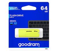 Goodram Chiavetta USB UME2 - Unità flash USB 2.0, 64 GB - Velocità di lettura fino a 20 MB/s - Velocità di scrittura fino a 5 MB/s - Cappuccio protettivo - Materiale antiscivolo - Giallo