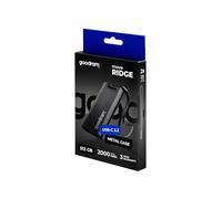 GoodRam - Disco rigido SSD esterno da 512GB - USB 3.2 Gen. 2x2 Tipo-C - Move Ridge Nero - Velocità di lettura fino a 2000MB/s, velocità di scrittura fino a 1500MB/s - Custodia in metallo - 75×32×9,5mm