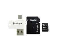 GoodRam M1A4 Lettore di schede OTG tutto in uno USB 2.0/Micro USB + MicroSDXC 64GB UHS-I Classe 10 + Adattatore SD