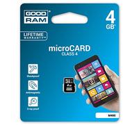 Goodram M400-0040R11 4GB MicroSD Class 4 memory card - memory cards (4 GB, MicroSD, Class 4, 15 MB/s, Black)